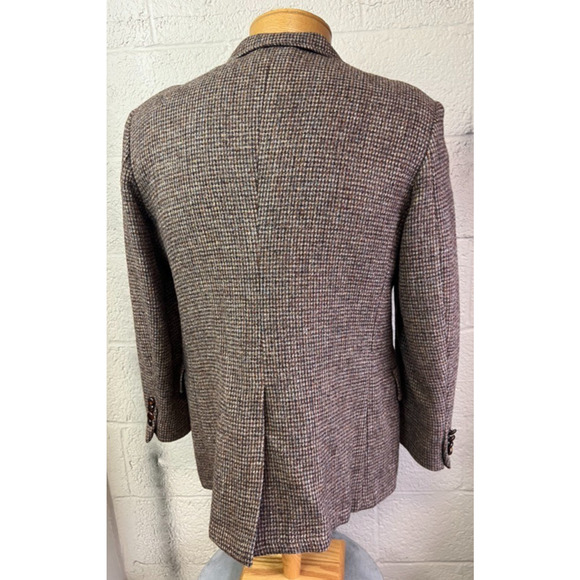 Vintage Harris Tweed Sport Coat Men's 42 Brown Herringbone Scottish Wool Jacket - Picture 4 of 12
